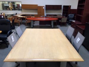 used conference maple veneer