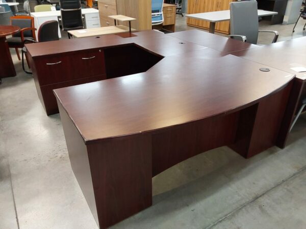 Mahogany u shape desk