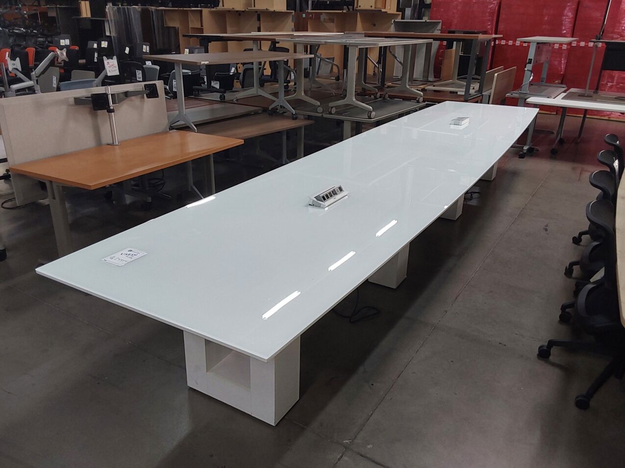 18' Glass Conference Table