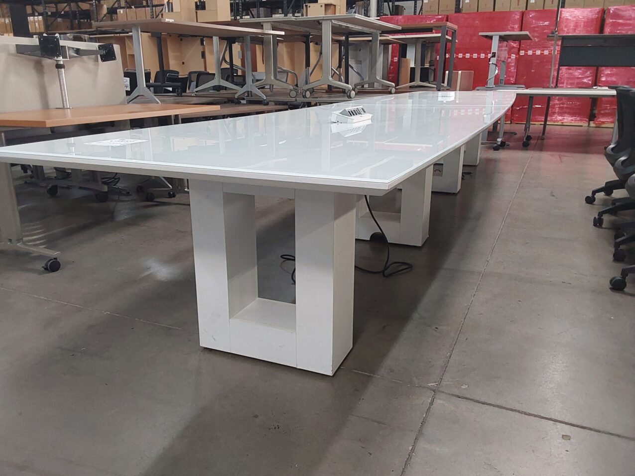 18' Glass Conference Table