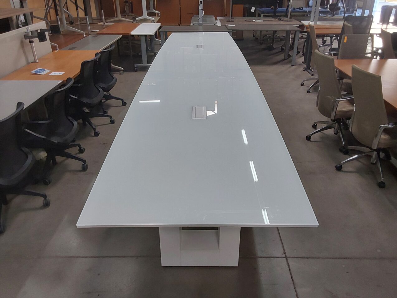 18' Glass Conference Table